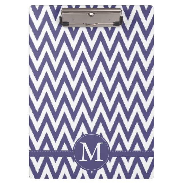 Porte-bloc Monogramme blanc pourpre de Chevron (Devant)