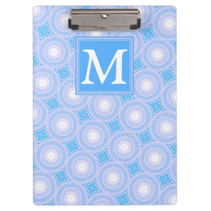 Porte-bloc Monogramme Cercles bleu électrique motif