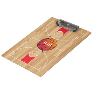 Porte-bloc Monogramme de basket-ball sur le terrain de basket