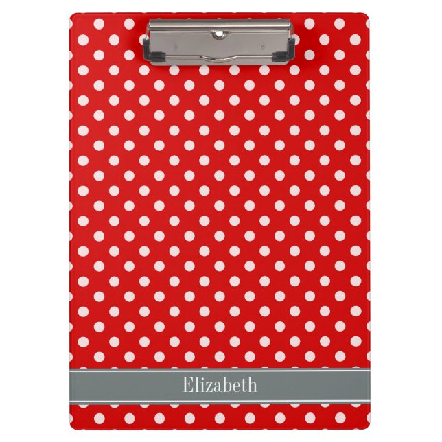 Porte-bloc Monogramme de carbone rouge blanc Pois (Devant)