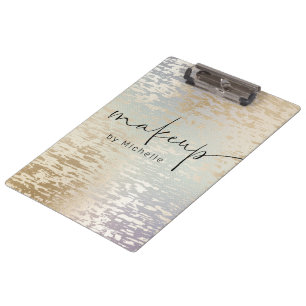 Porte-bloc monogramme de maquillage de script moderne texturé