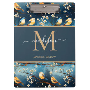 Porte-bloc Monogramme de printemps fleuri Élégant Monogramme
