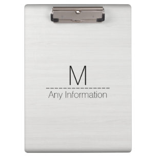 Porte-bloc Monogramme de texture du grain de bois blanc #2