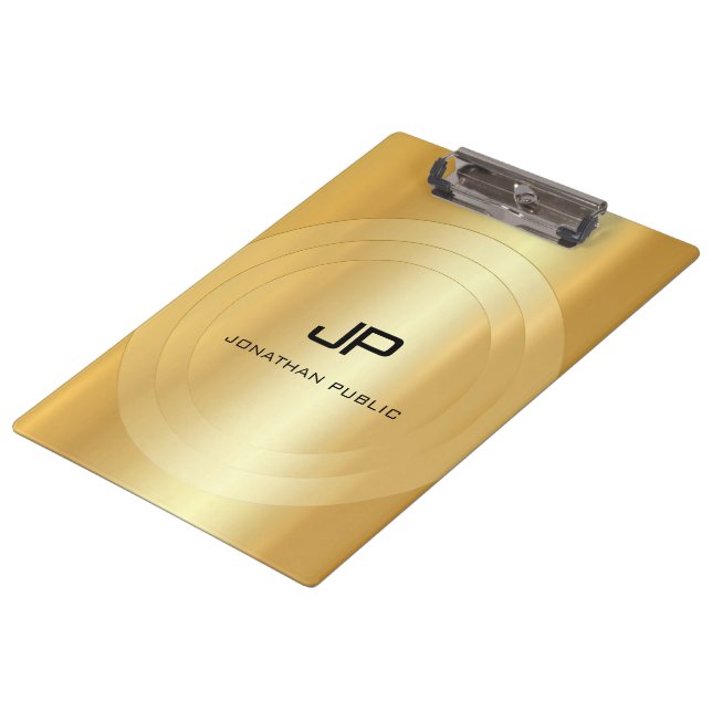 Porte-bloc Monogramme d'or personnalisé Élégant Modèle classi (Incliné)