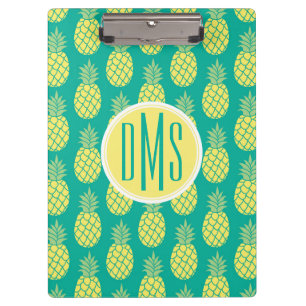 Porte-bloc Monogramme en pastel des ananas  