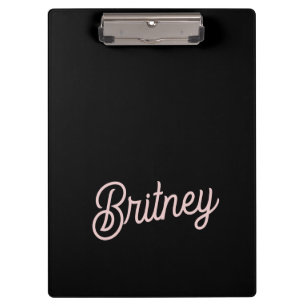 Porte-bloc Monogramme et nom rose pâle moderne