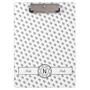 Porte-bloc Monogramme géométrique éléphant noir et blanc