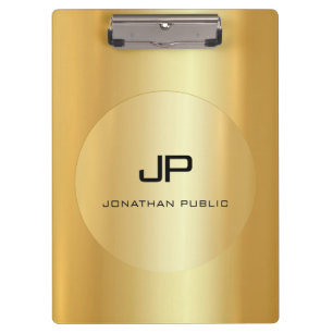 Porte-bloc Monogramme Gold de Faux Élégant Classique Person