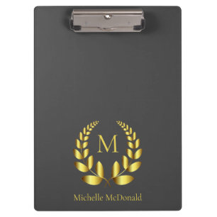 Porte-bloc Monogramme Golden Laurel Wreath