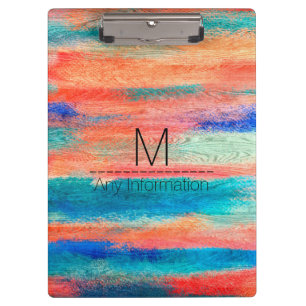 Porte-bloc Monogramme Grain de Bois Coloré Vintage #2