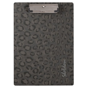 Porte-bloc Monogramme gris noir frais d'impression de guépard
