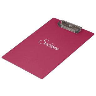 Porte-bloc Monogramme minimaliste rose cerise rose