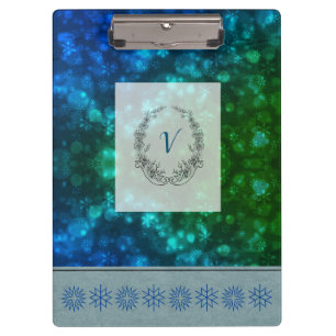 Porte-bloc Monogramme Moderne et élégant Flammes de neige d'h
