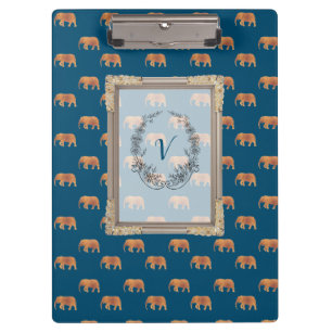 Porte-bloc Monogramme Motif éléphants modernes élégants
