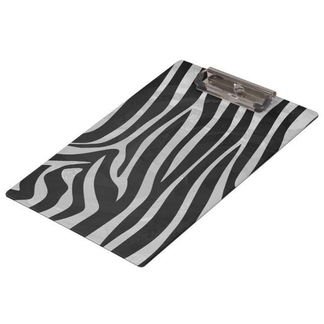 Porte-bloc Monogramme noir et gris clair Zebra (Incliné)
