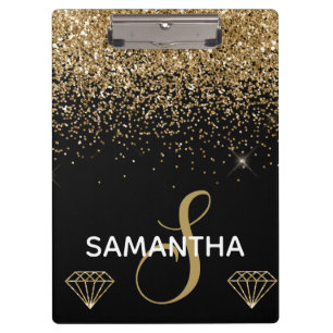 Porte-bloc Monogramme Pailleté Or & Diamants