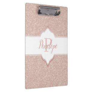 Porte-bloc Monogramme Parties scintillant rose