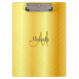 Porte-bloc Monogramme personnalisé Elegant Modèle de look or