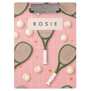 Porte-bloc Monogramme Personnalisé Retro Tennis Racket Motif