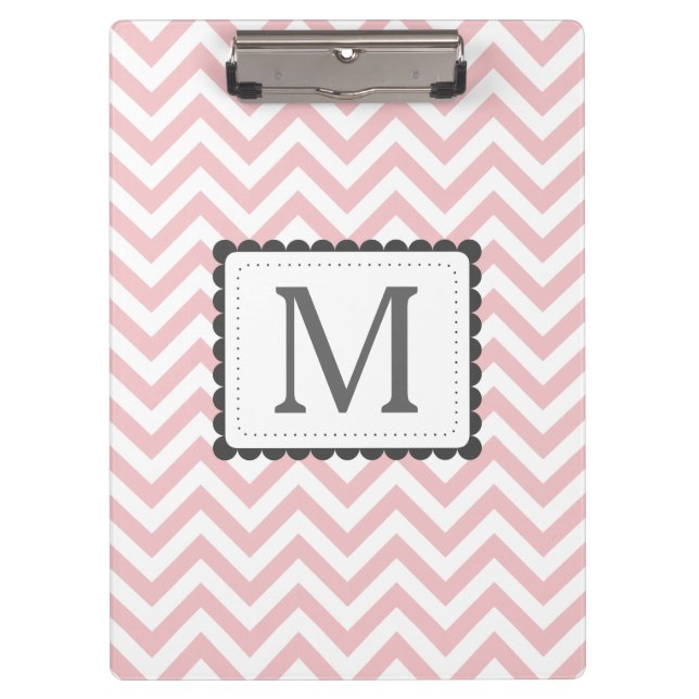 Porte-bloc Monogramme rose-clair et blanc de coutume de (Devant)