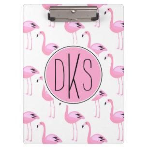 Porte-bloc Monogramme rose des Flamants roses  