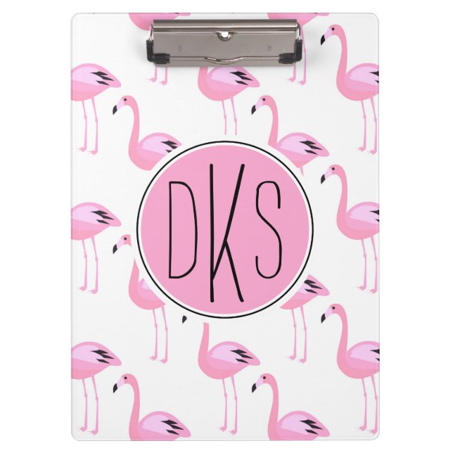 Porte-bloc Monogramme rose des Flamants roses | (Devant)