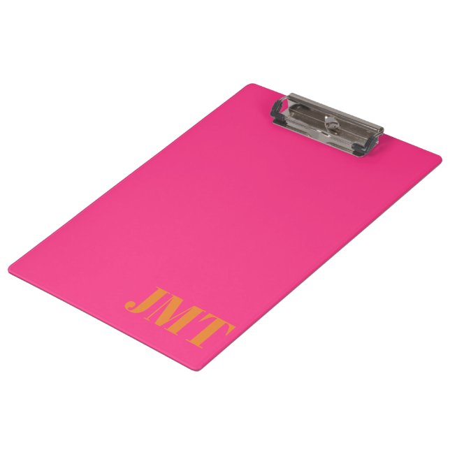 Porte-bloc Monogramme rose et orange simple (Incliné)