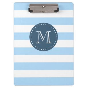 Porte-bloc Monogrammes personnalisés Sky Blue et Navy Bold St