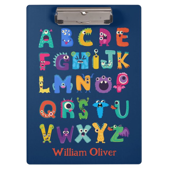 Porte-bloc Monstre Personnalisé ABC Monstres Silly Alphabet (Devant)