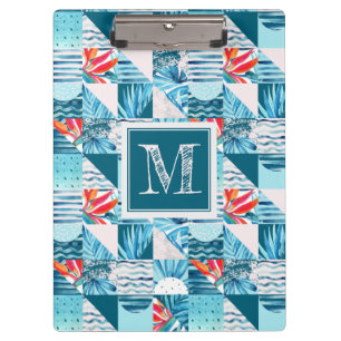 Porte-bloc Motif abstrait géométrique turquoise tropical