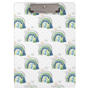 Porte-bloc Motif arc-en-ciel aquarelle
