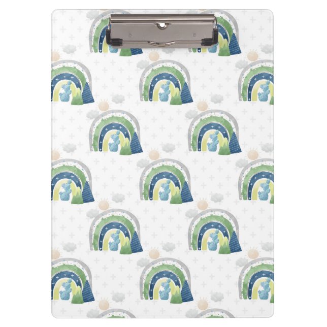 Porte-bloc Motif arc-en-ciel aquarelle (Devant)