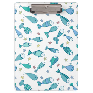 Porte-bloc Motif avec des poissons et des étoiles de mer