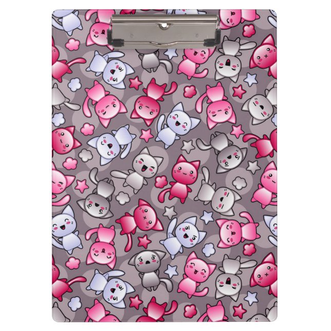 Porte-bloc motif avec les chats mignons de griffonnage de (Devant)