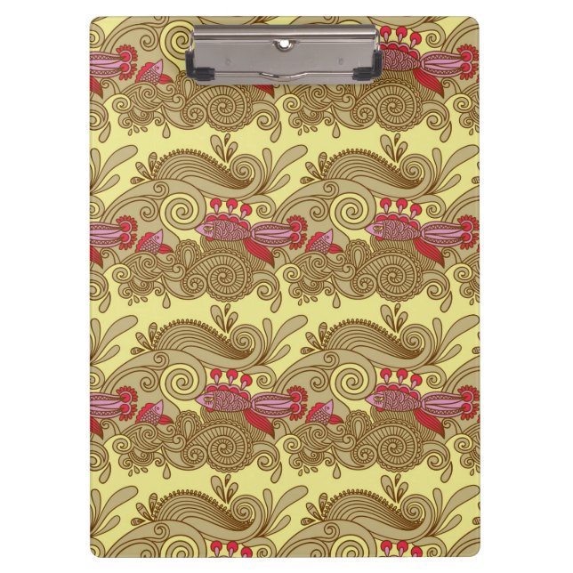 Porte-bloc Motif avec les poissons et la vague (Devant)