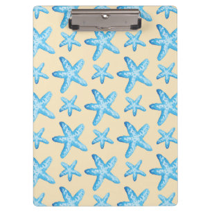 Porte-bloc Motif bleu d'étoiles de mer d'aquarelle
