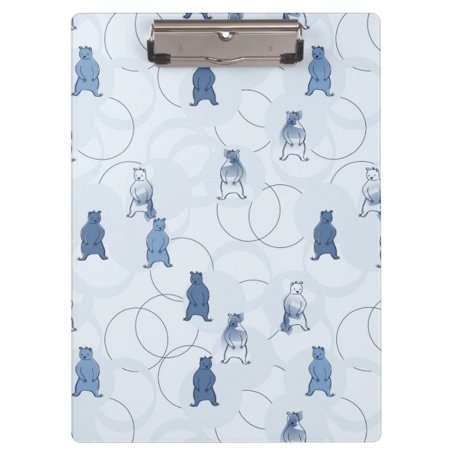 Porte-bloc motif comportant un ours gris (Devant)