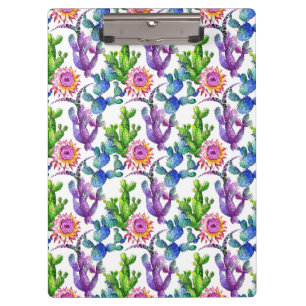 Porte-bloc Motif de cactus de fleur sauvage d'aquarelle
