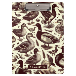 Porte-bloc Motif de canard vintage et d'oie