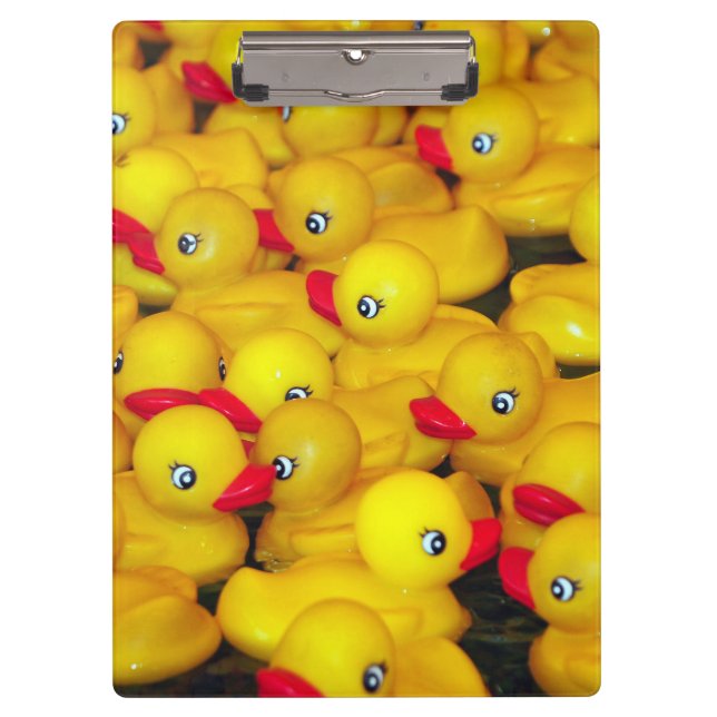 Porte-bloc Motif de canards en caoutchouc jaune mou (Devant)