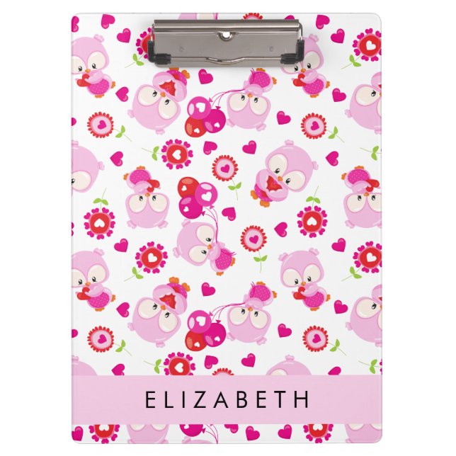 Porte-bloc Motif De Chouettes, Chouettes Mignonnes, Chouettes (Devant)