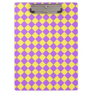 Porte-bloc Motif de diamant jaune pourpre Checker