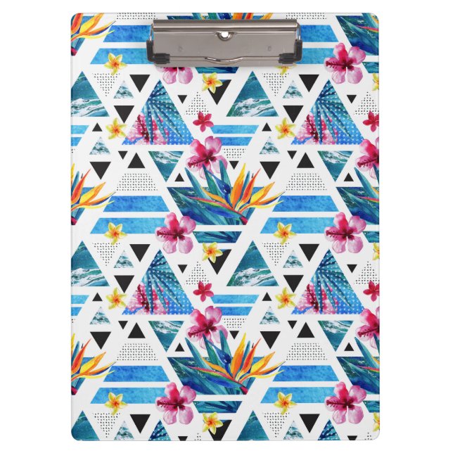 Porte-bloc Motif de fleurs tropical géométrique (Devant)