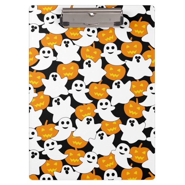 Porte-bloc Motif de Ghost et Citrouille Halloween (Devant)