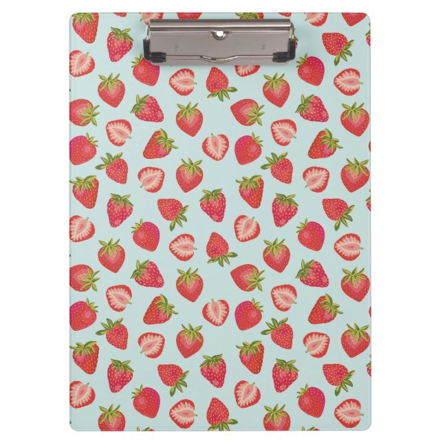 Porte-bloc Motif de menthe et de fraises rouges (Devant)
