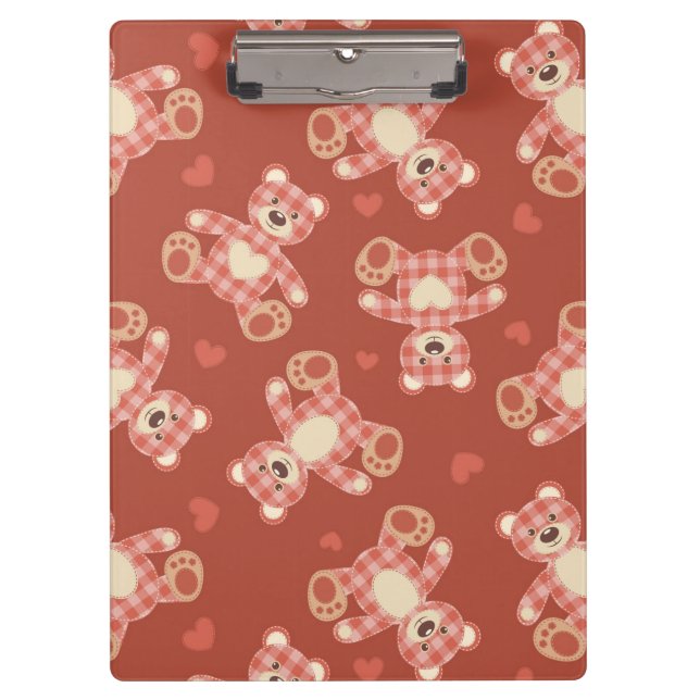 Porte-bloc motif de patchwork d'ours (Devant)