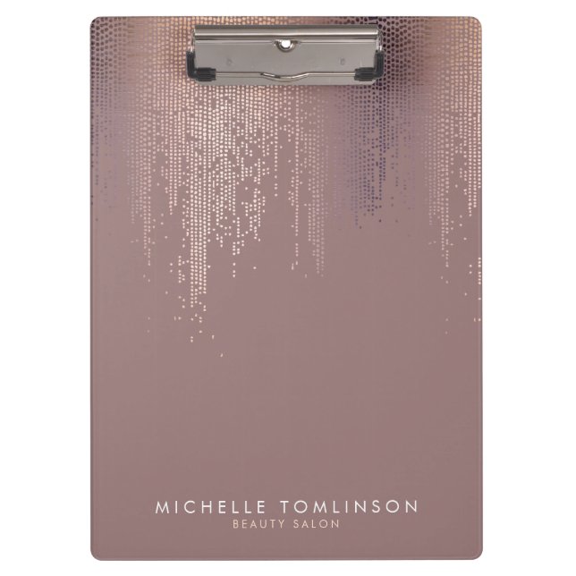 Porte-bloc Motif de pluie Luxe Rose Gold Confetti (Devant)