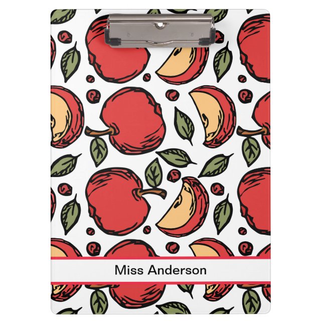 Porte-bloc Motif de pomme rouge mignonne personnalisable ense (Devant)