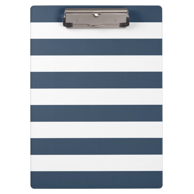 Porte-bloc Motif de rayures bleues et blanches de la marine m (Devant)