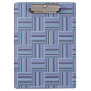 Porte-bloc Motif de tissage à rayures bleu-gris